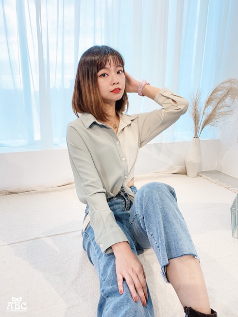 TheMadre|新竹女裝|新竹服飾店|穿搭分享|拼色綁帶襯衫設計款|牛仔褲穿搭