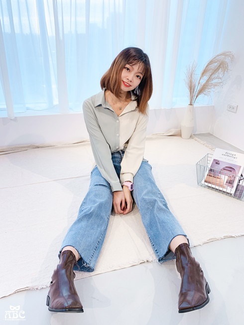 TheMadre|新竹女裝|新竹服飾店|穿搭分享|拼色綁帶襯衫設計款|牛仔褲穿搭