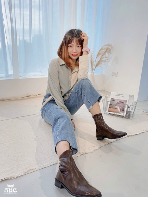 TheMadre|新竹女裝|新竹服飾店|穿搭分享|拼色綁帶襯衫設計款|牛仔褲穿搭