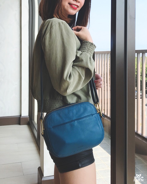 FOSSIL Elle 簡約真皮斜背包