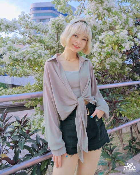 襯衫穿搭|春夏春搭|透視|綁帶襯衫外套|小外套|防曬