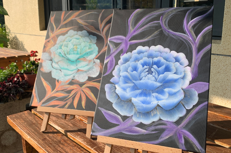 裝飾畫|手作畫畫課程體驗|台中手作|台北畫畫課|壓克力花卉課|企業內訓|團體活動|手作課程|花卉節|手作老師|飯店手作課程