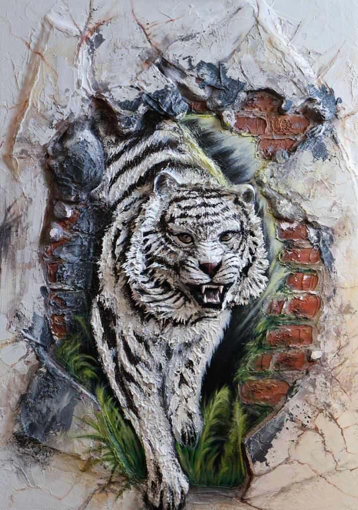 掛畫|室內設計軟裝|藝術品|手繪畫作|藝術創作|台灣藝術家|虎