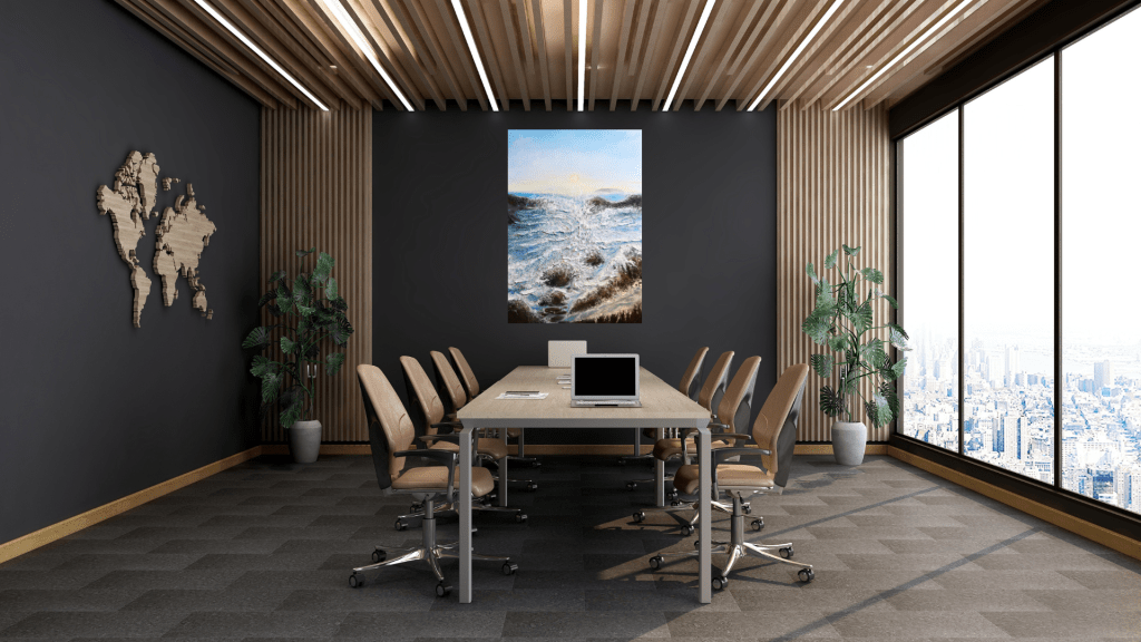 浪蝕|壓克力肌理畫|台灣藝術家|楊邵涵|愛麗森作品|海浪|畫海