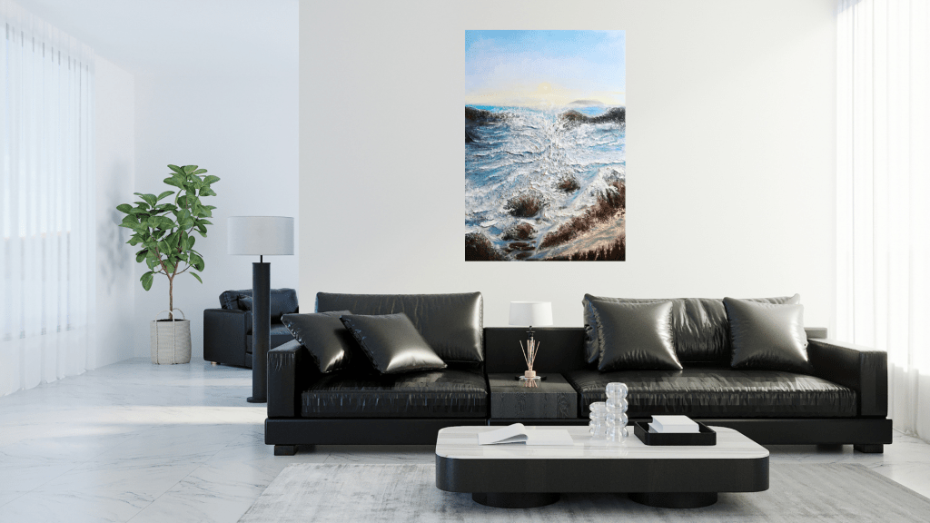 浪蝕|壓克力肌理畫|台灣藝術家|楊邵涵|愛麗森作品|海浪|畫海