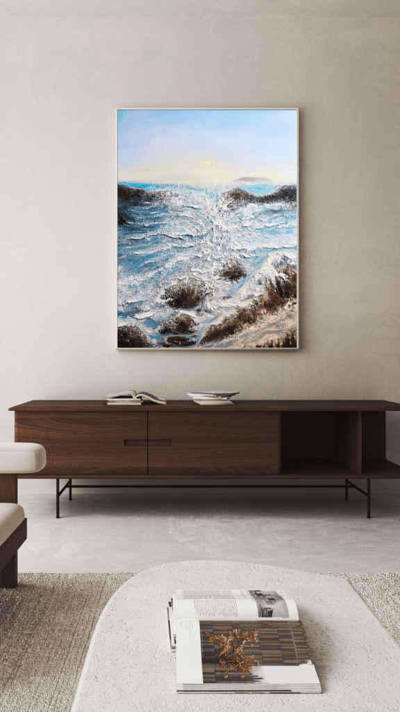 浪蝕|壓克力肌理畫|台灣藝術家|楊邵涵|愛麗森作品|海浪|畫海