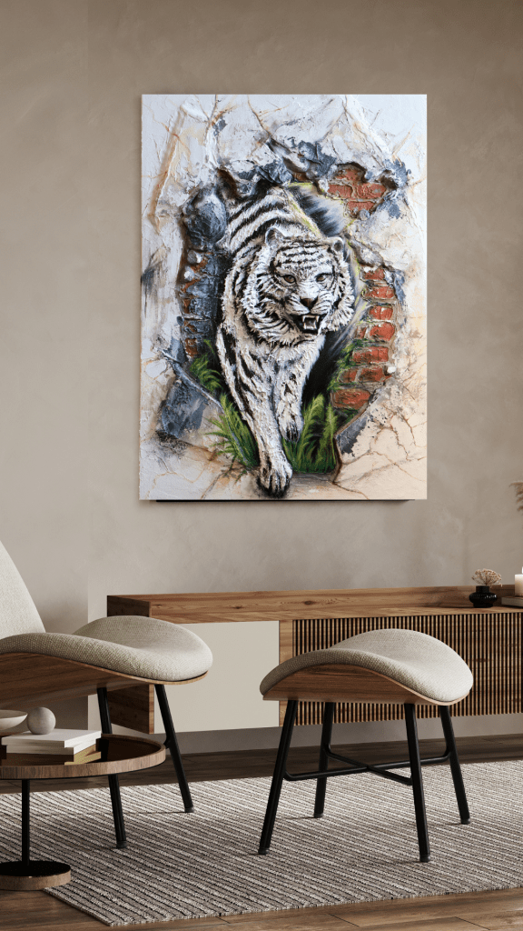 掛畫|室內設計軟裝|藝術品|手繪畫作|藝術創作|台灣藝術家|虎