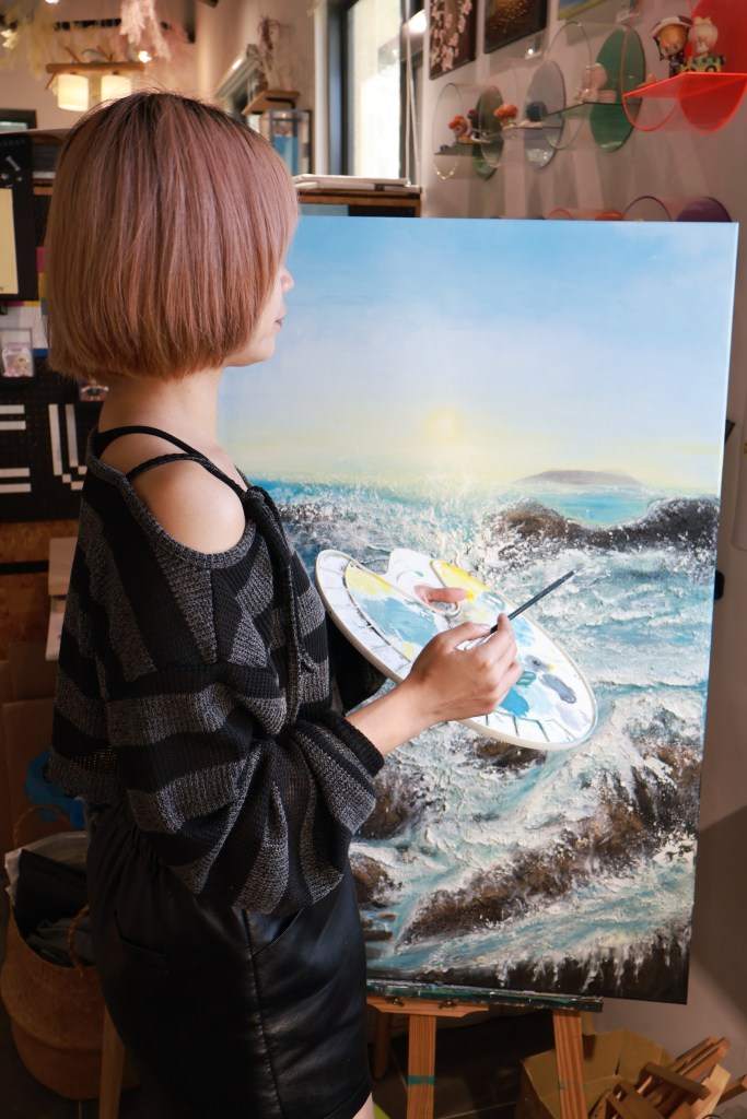 浪蝕|壓克力肌理畫|台灣藝術家|楊邵涵|愛麗森作品|海浪|畫海