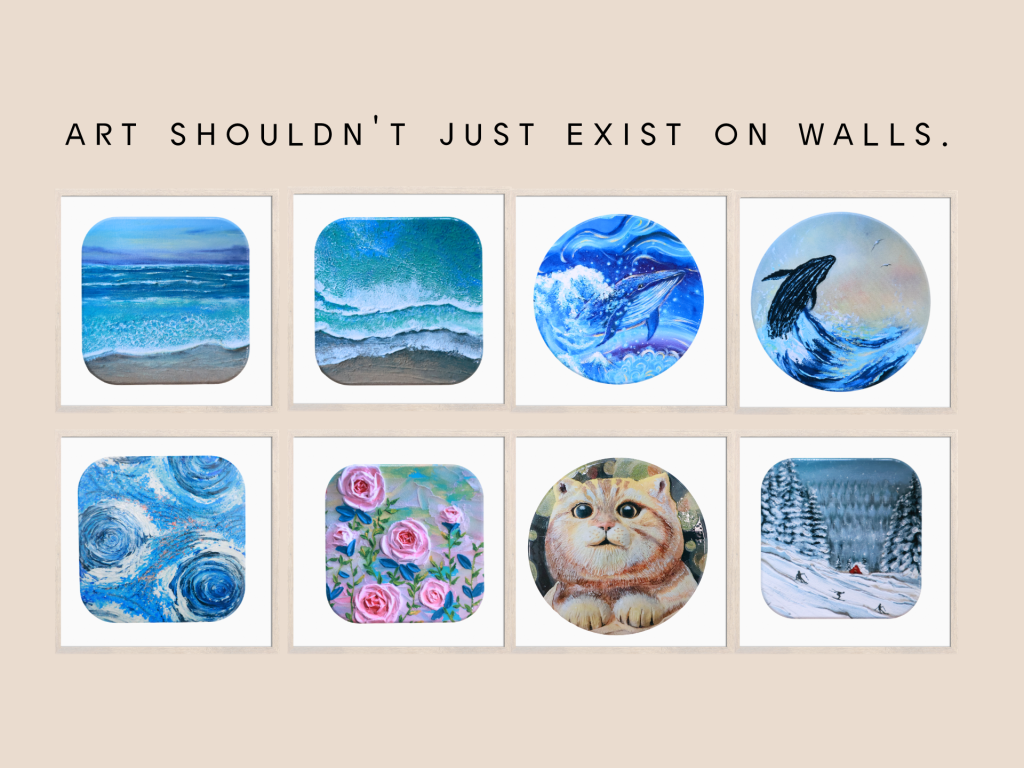 愛麗森藝術杯墊|藝術創作|送禮|禮盒|陶瓷杯墊