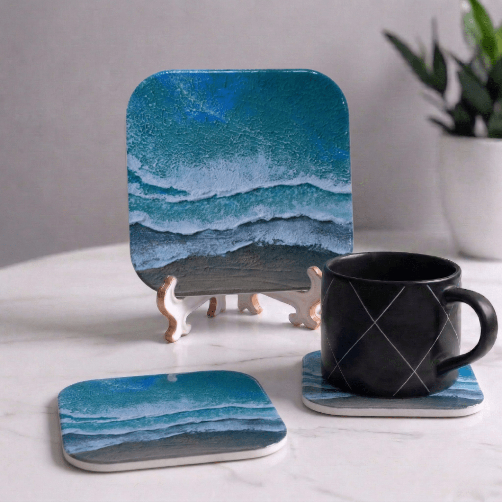 愛麗森藝術杯墊|藝術創作|送禮|禮盒|陶瓷杯墊