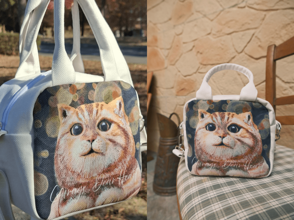 【原創】幸福肥立體畫貓咪小方包|愛麗森藝術創作|隨身小包|送禮推薦|文創