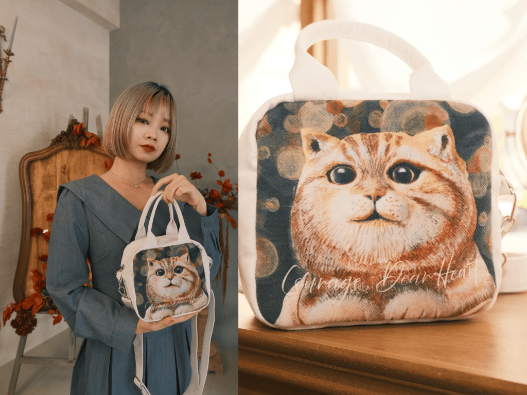 【原創】幸福肥立體畫貓咪小方包|愛麗森藝術創作|隨身小包|送禮推薦|文創